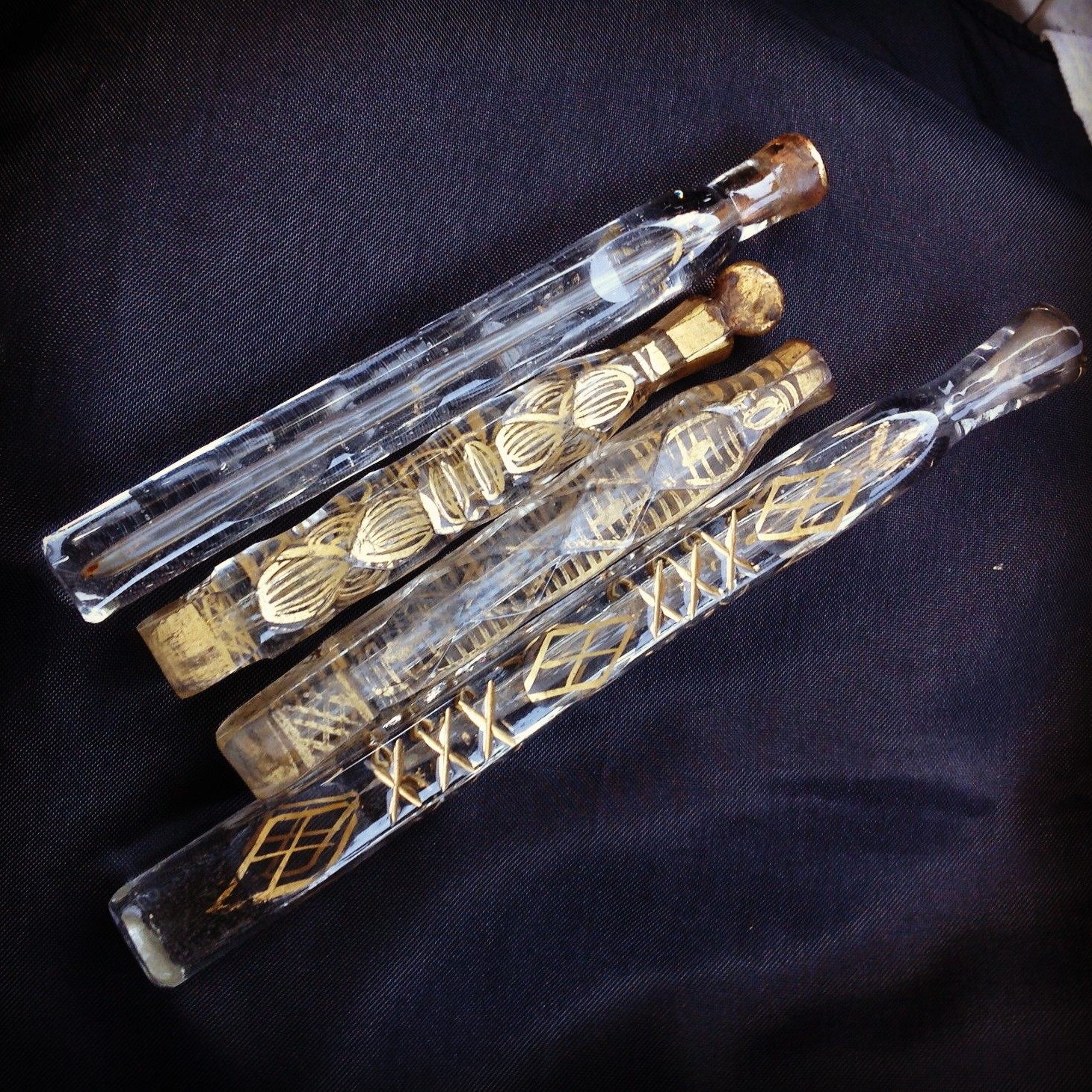 Various designs of tear catchers.