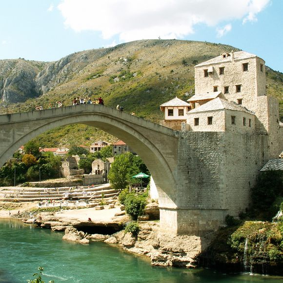 Photo:Mostar,Naretva Bridge,Stari Most,Bosnia and Herzegovina 