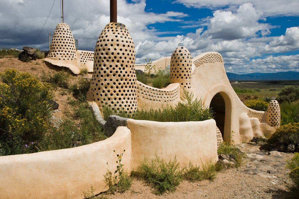 The Earthship Visitor Center near Taos, New Mexico.