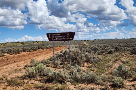 Turnoff to the mine from the Mt. Dellenbaugh Road.