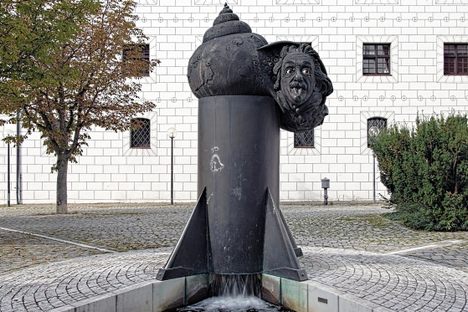 The quirky Einstein fountain.