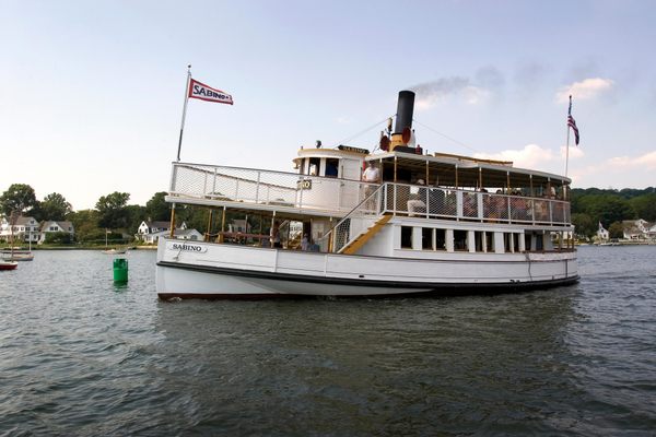 The Sabino on the Mystic River at Mystic Seaport, Connecticut. 