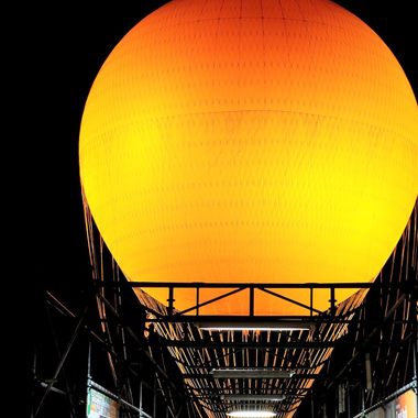 The Orange Balloon at the Orange County Great Park at night.