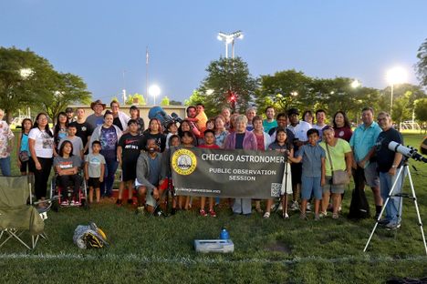 Taken at West Lawn Park, near Chicago's Midway International Airport, this photo shows one of the city's many "Astronomer Joe" fan bases. 