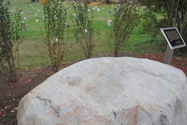 The hoofprint on Martense Lane Rock.