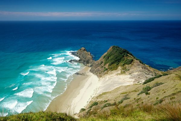 Where the Pacific Ocean meets the Tasman Sea.