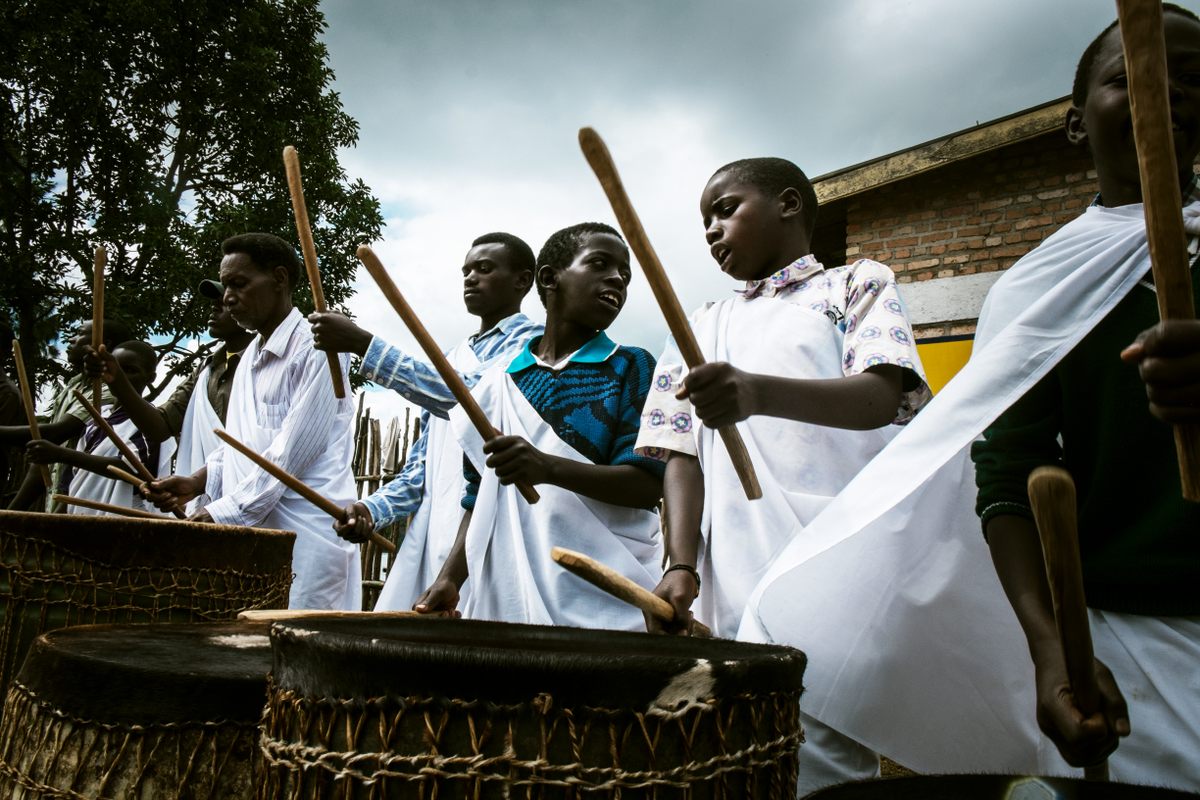 Drums are a feature of the Assumption celebration, which, 
according to the beliefs of the Catholic Church, celebrates the bodily taking up of Mary, the mother of Jesus, into Heaven at the end of her earthly life.
