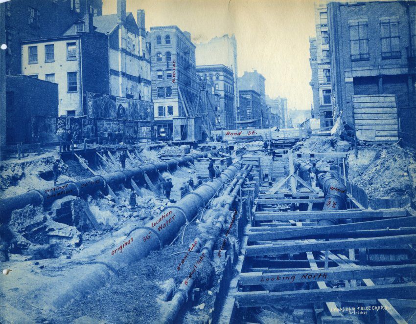 Elm (Lafayette) Street and Bleecker Street, NY, April 1, 1901