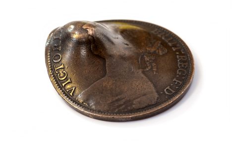 100 years later, the penny still bears its battle scars.