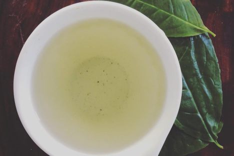 Guayusa tea with leaves.