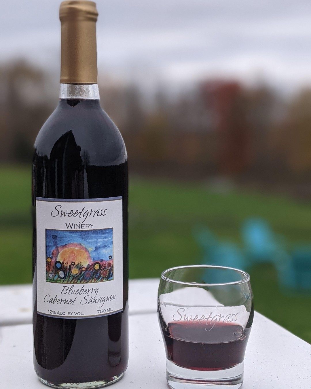 A blueberry cab at a Maine vineyard.