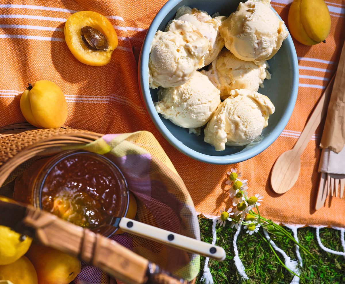 Any spectacular seasonal fruit at the farmers' market can become ice cream.