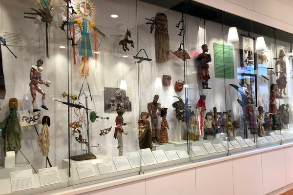 An exhibit featuring puppets from the Institute's collection.