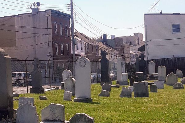 Gravestones in the Irish Famine Cemetery.