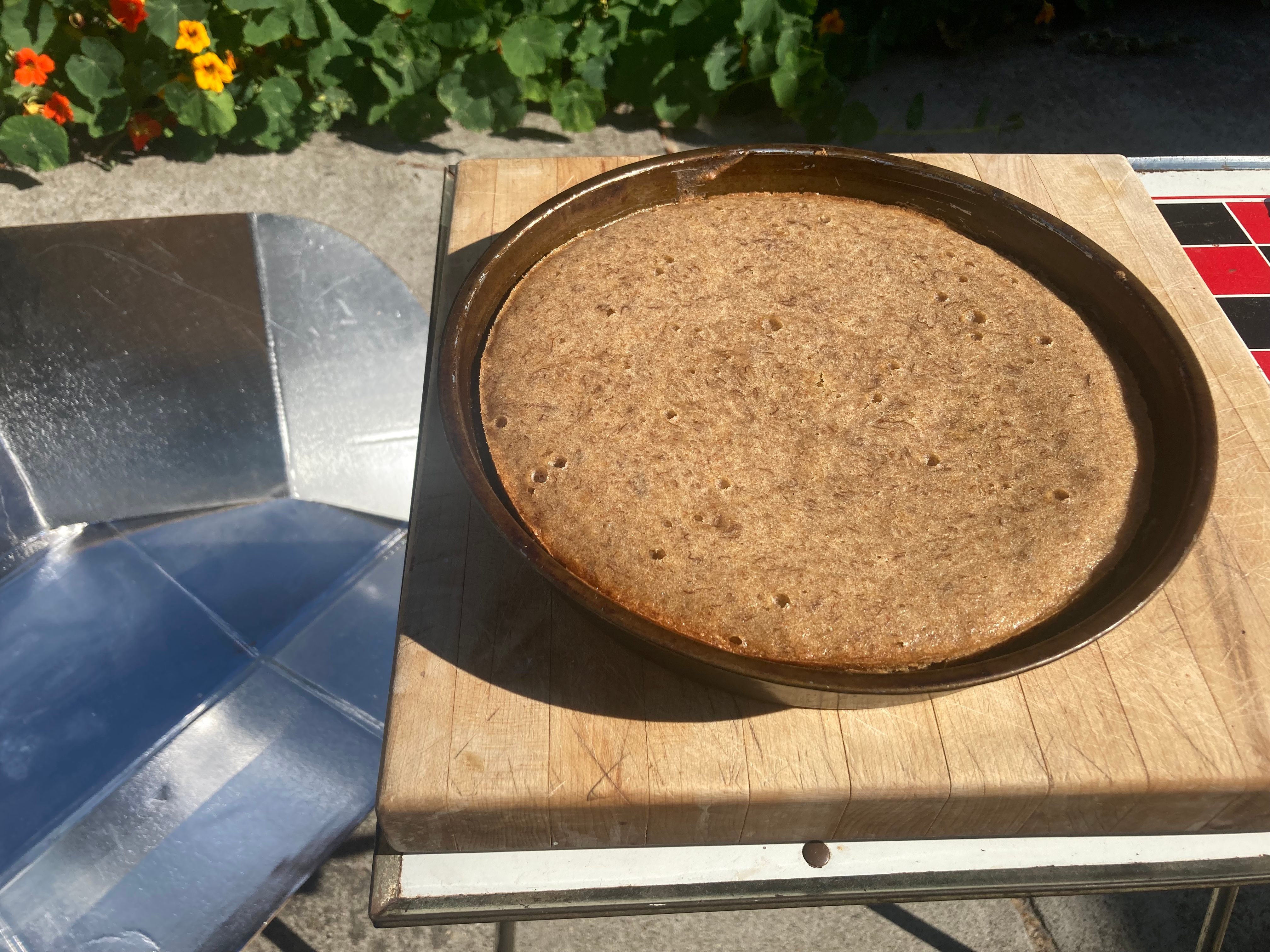 A banana cake I whipped up in my solar oven.