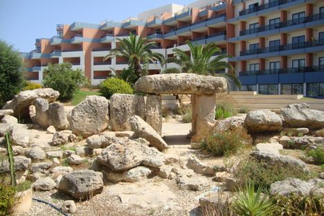 View of the temple in the grounds of the hotel.