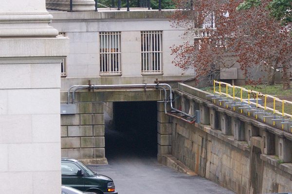 The tunnel connects with the Treasury’s dry moat