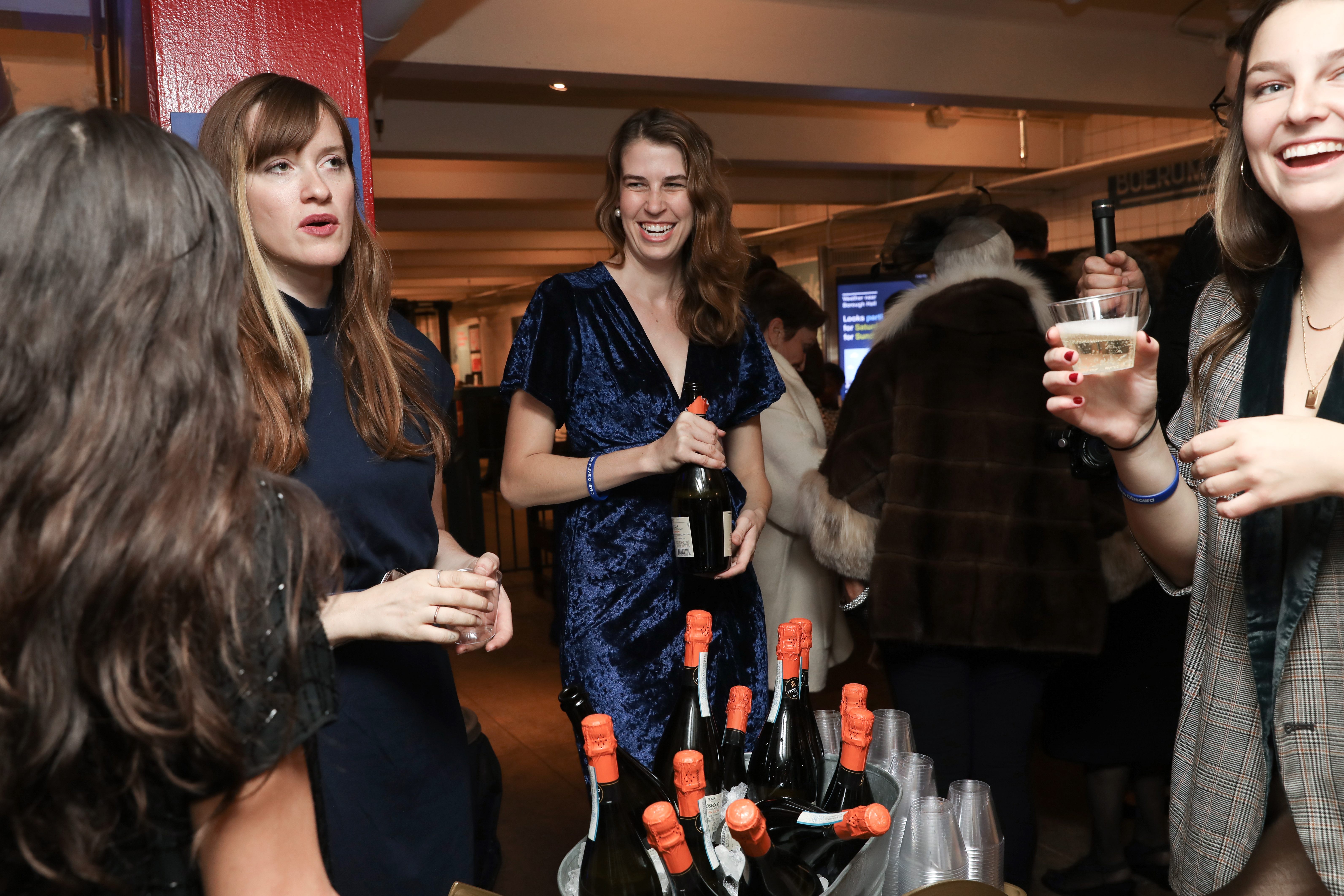 Guests begin the evening with glasses of bubbly. 