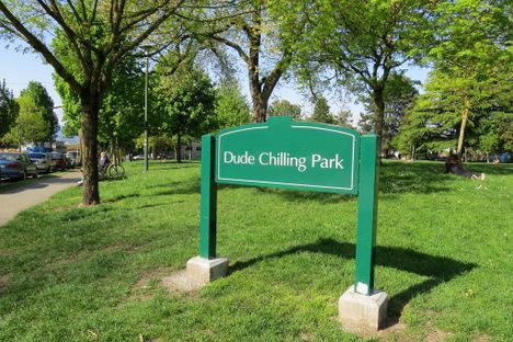 Dude Chilling Park sign