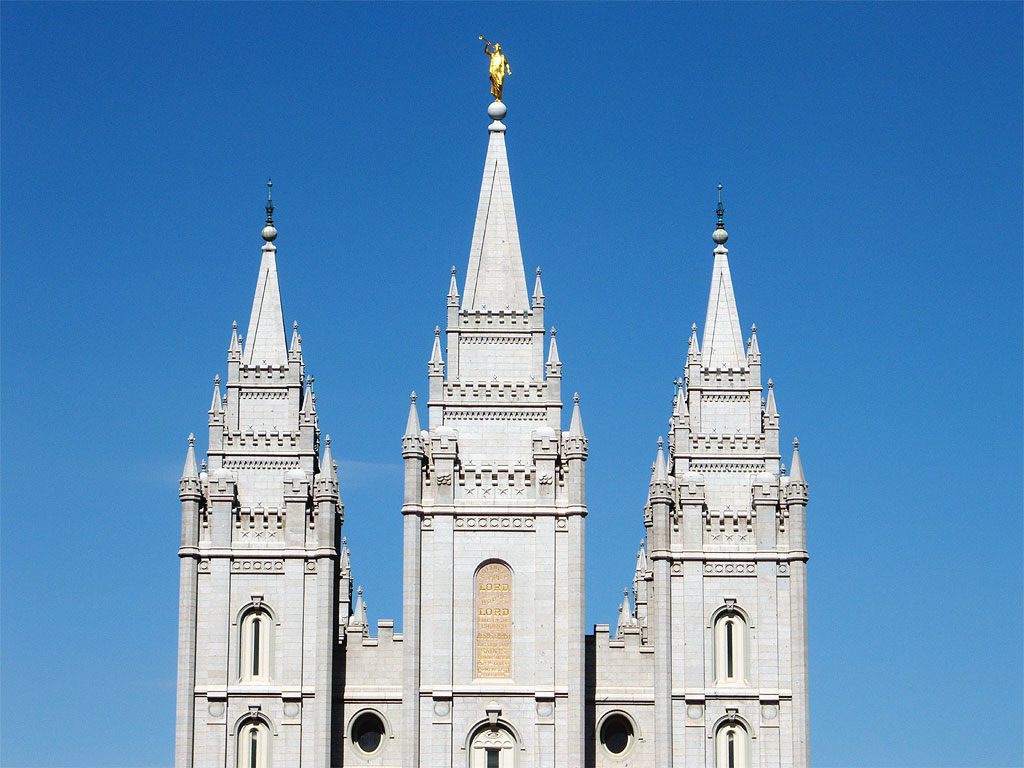 The Mormon Temple in Salt Lake City.
