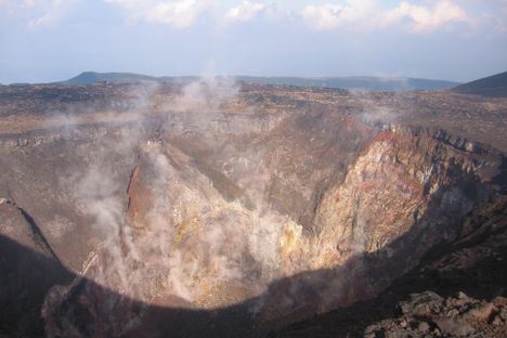 The smoking maw of Mount Mihara.