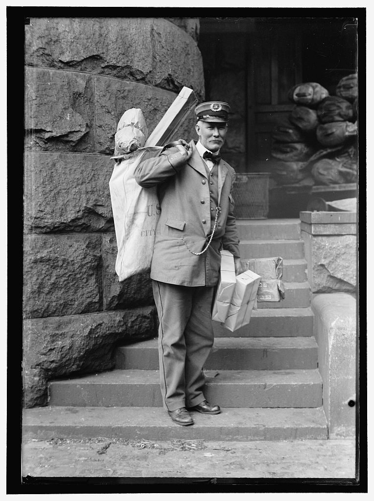 A parcel post delivery man in 1914