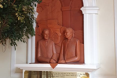The Rolls-Royce commemorative sculpture at the Midland Hotel