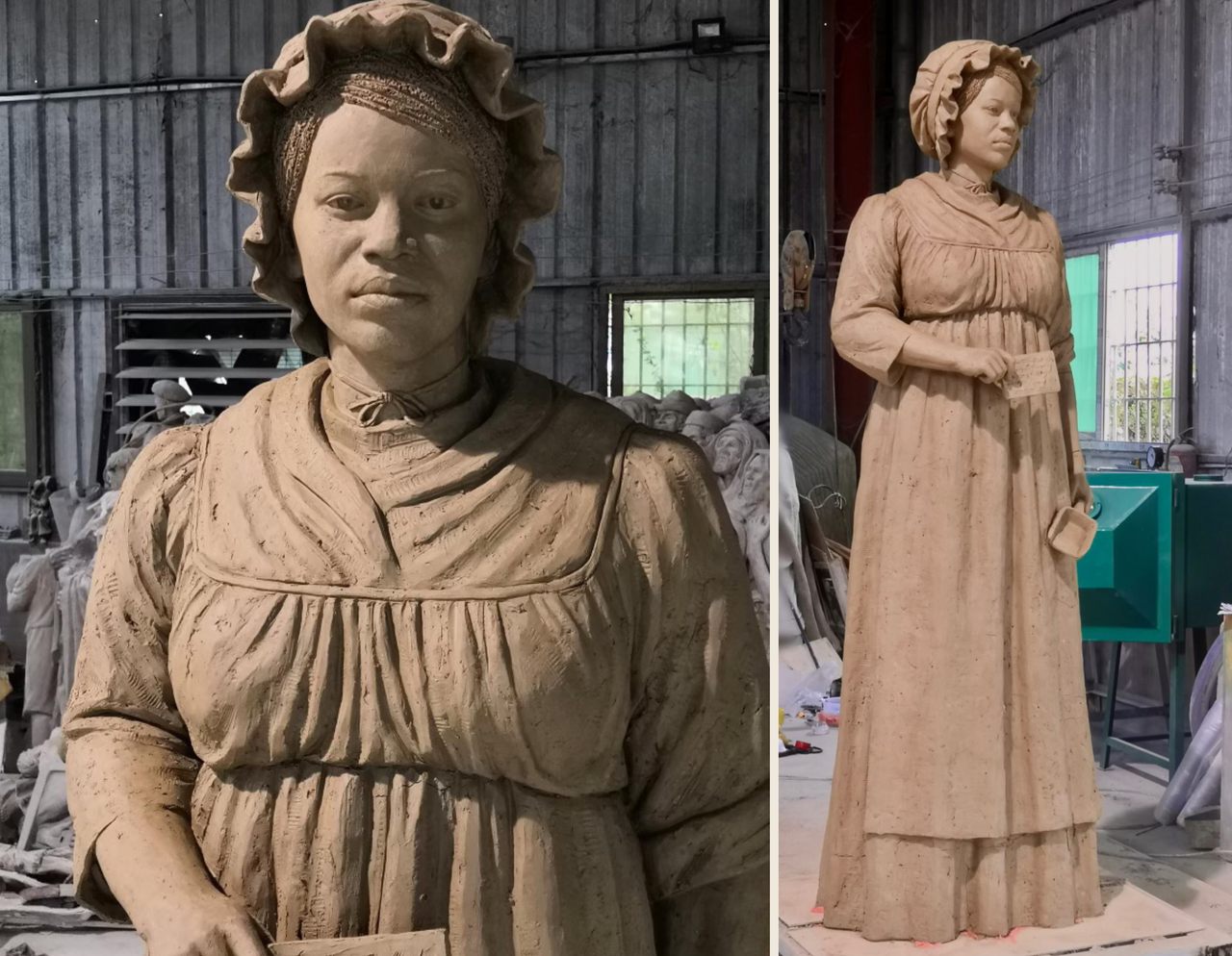 Sculptor Brian Hanlon first created a clay model of Elizabeth Freeman. The finished statue will be made of bronze and stand seven-and-a-half feet tall.