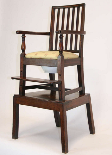 18th century convertible high children's chair.