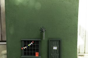 Look for the tiny green door 