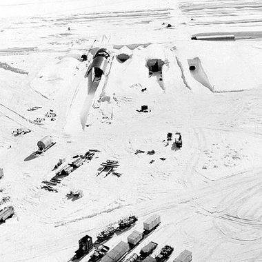 Constructing the nuclear reactor.
