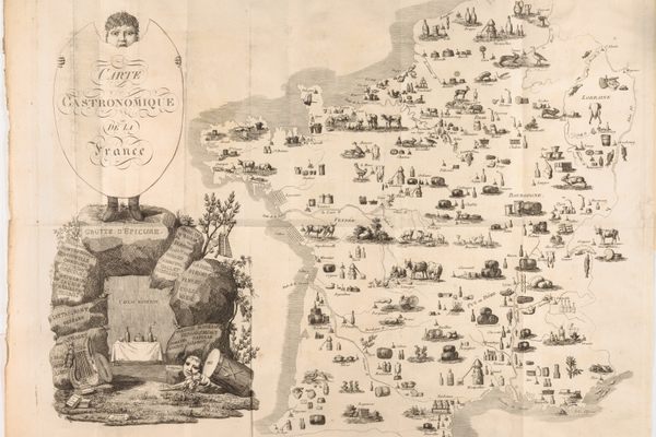 <em>Gastronomical Map of France</em> by Jean François Tourcaty.