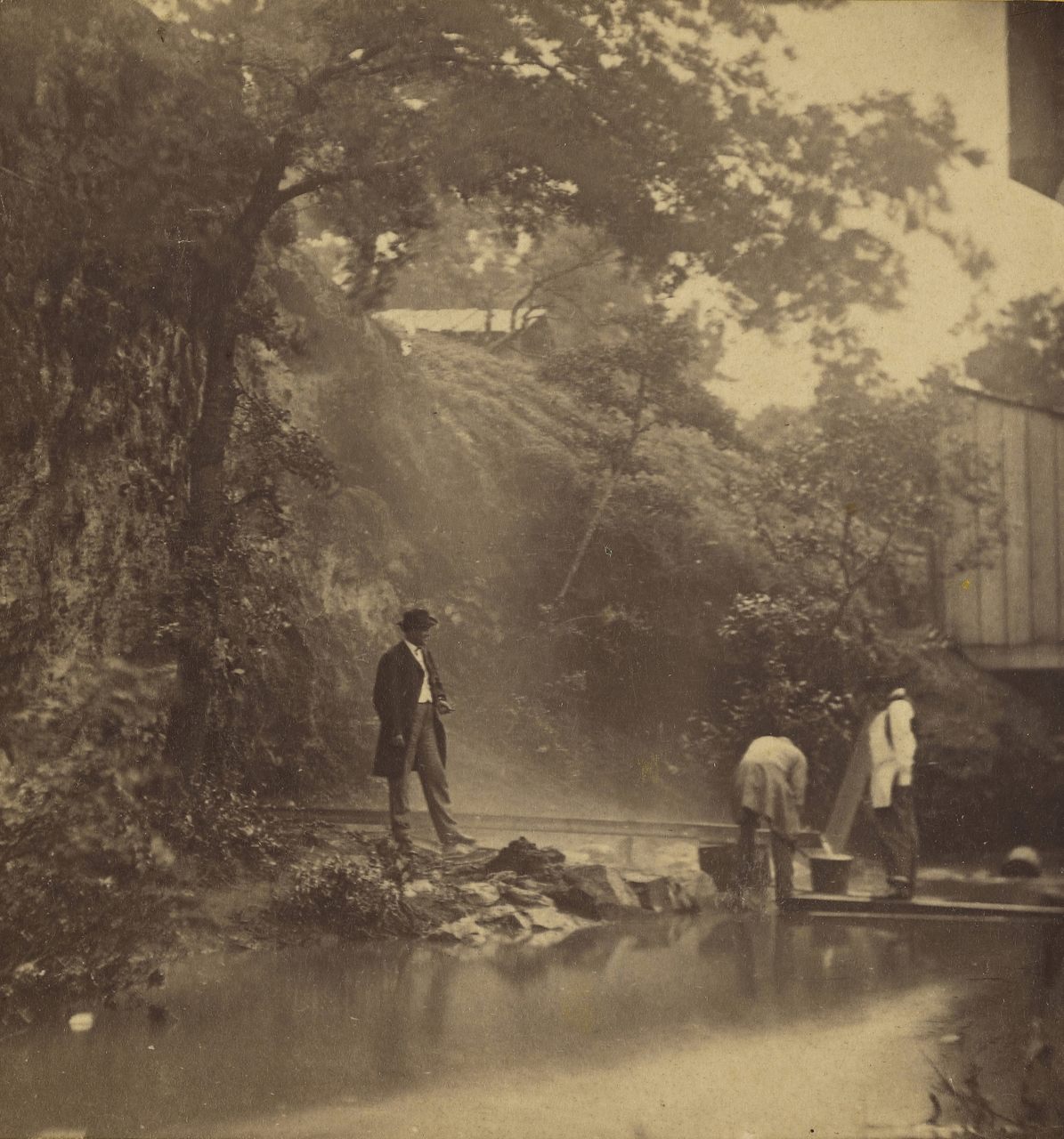 Hot Springs Valley, in what is now Hot Springs National Park in Arkansas, T.W. Banks, 1867. 