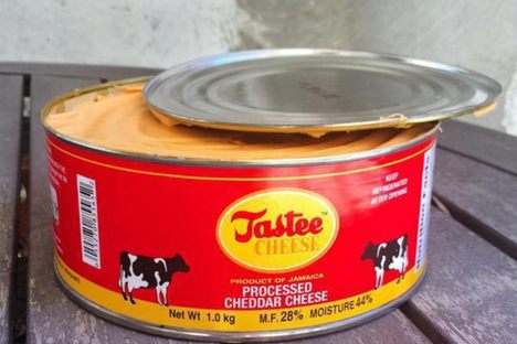 Canned, processed cheddar cheese is sold mostly in Jamaica.