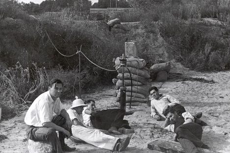 Parsons (Right, foreground) and the Rocket Boys in 1936