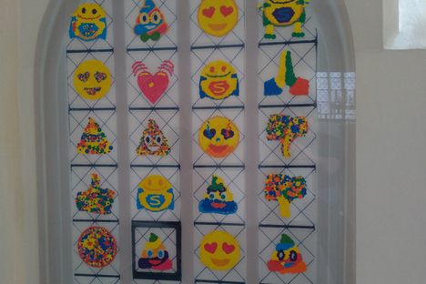 Emoji Stained Glass Windows 