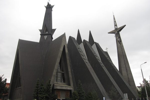 The church is known for its jagged, striking facade.