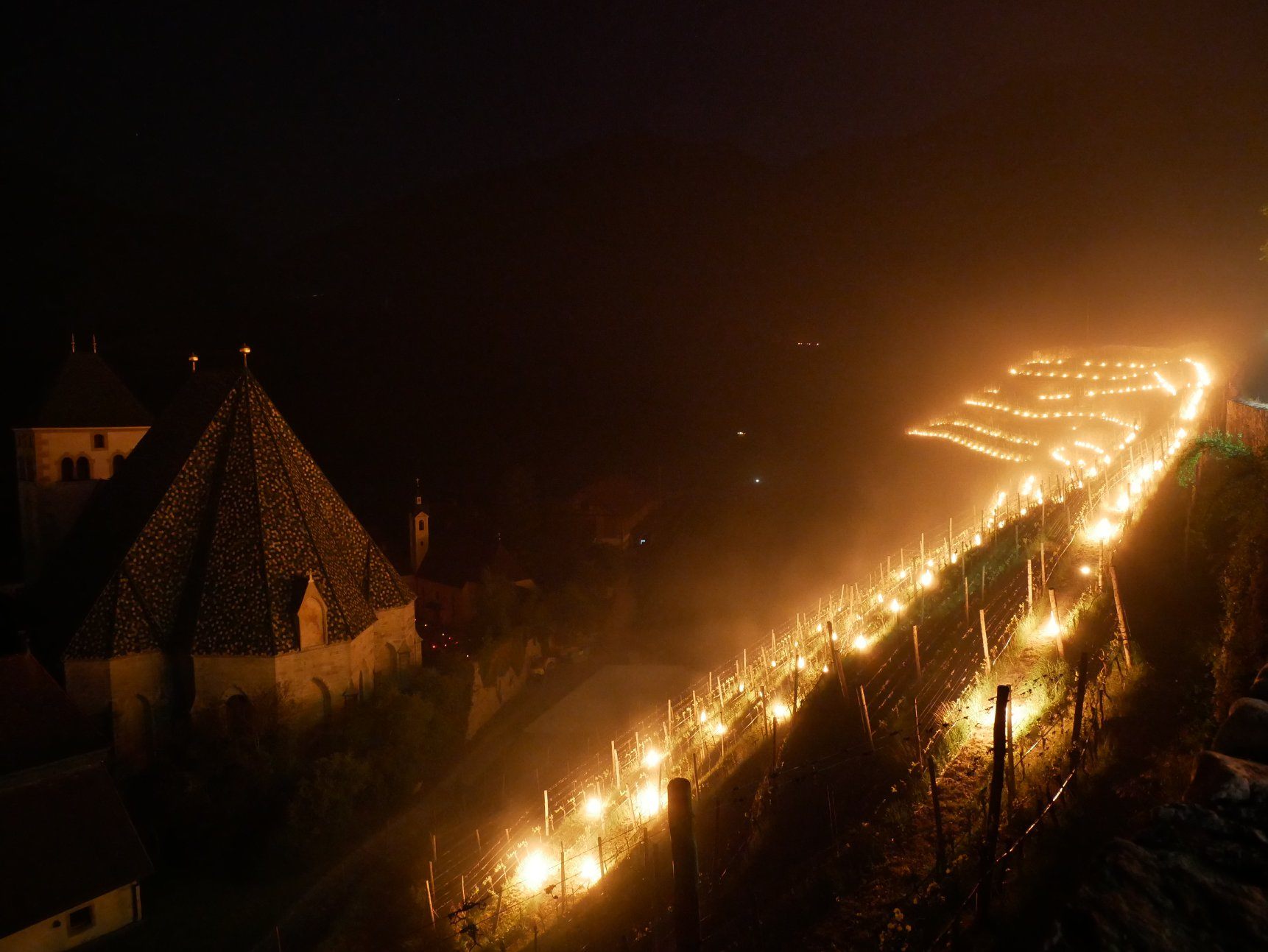 Novacella at nighttime.