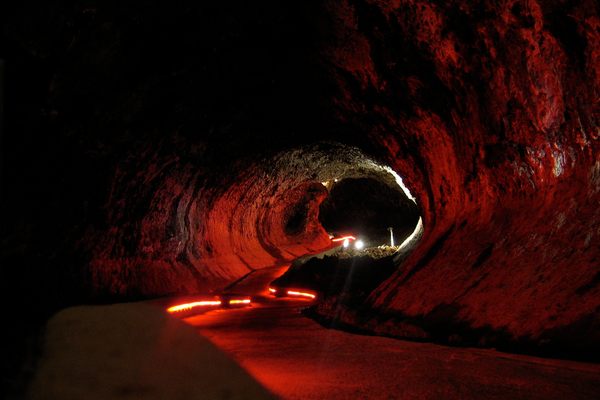 Mushpot Cave is the only illuminated cave in the park. All others require flashlights, which are available to loan from the park staff. (Image credit: Scott Vandehey)