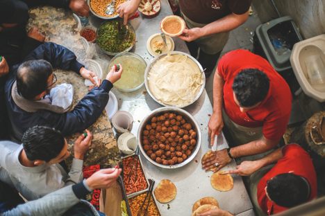 A falafel stand in Gaza.