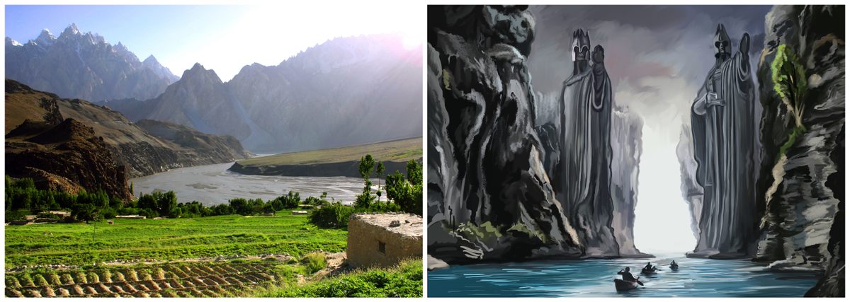 The Indus River in Pakistan winds from the Pamirs (a.k.a. Mordor) westward to the sea, just like Tolkien’s Anduin River, where the One Ring was lost for more than 2,000 years.