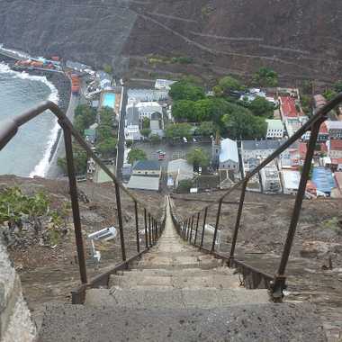 The 699 stone steps leading up from Jamestown to Ladder Hill and Half Tree Hollow, St Helena