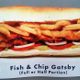 An advertisement for the Gatsby, available as a half or a full sandwich.