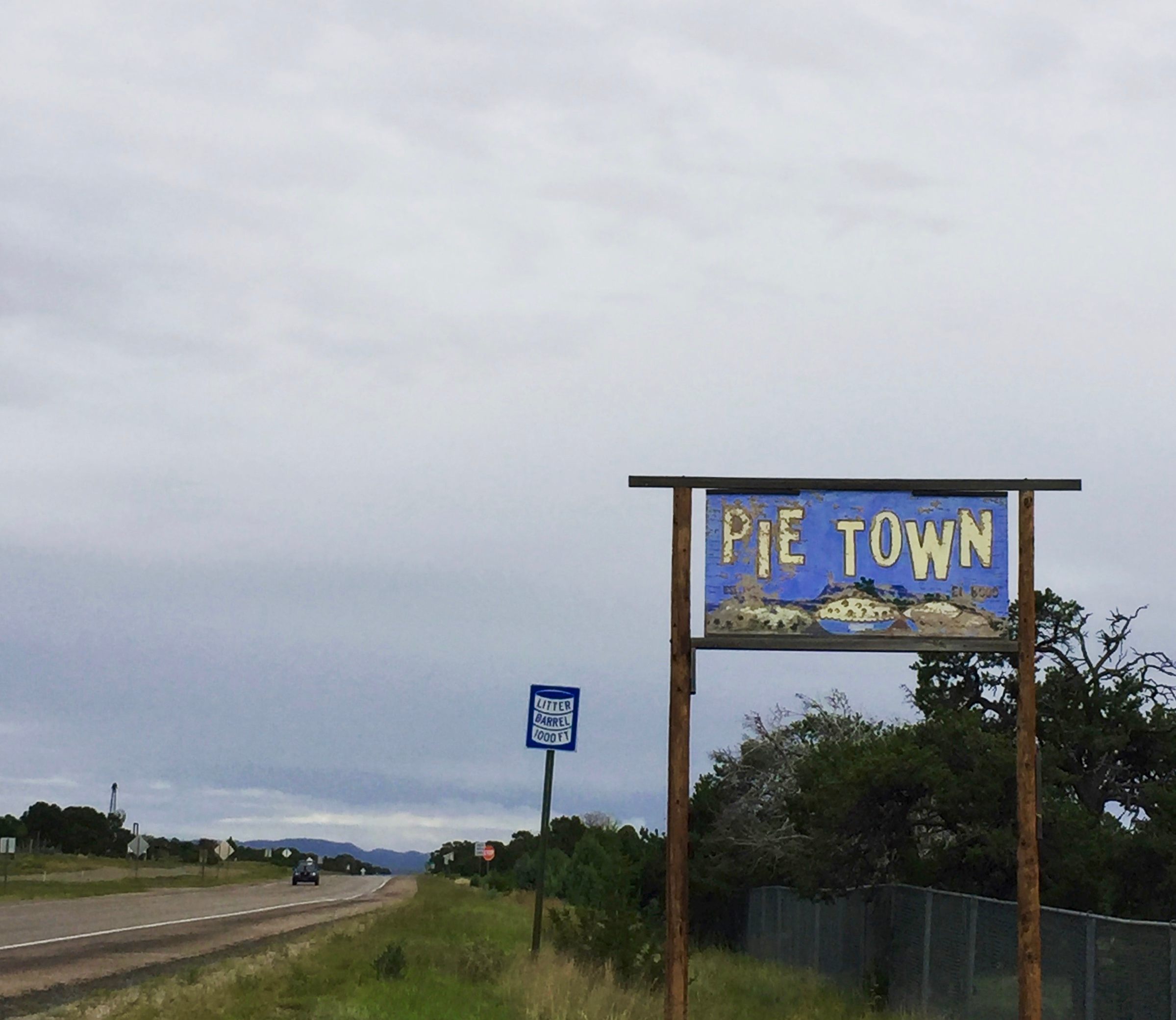 The sign to Pie Town.