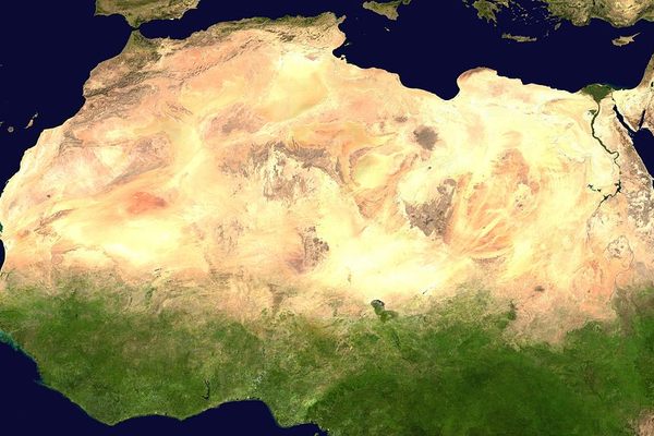 A satellite view of the Sahara