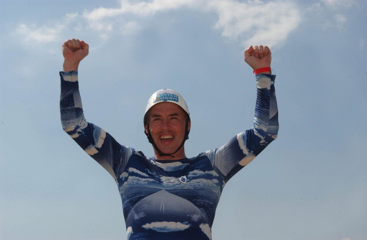 Freeman, celebrating a good flight.