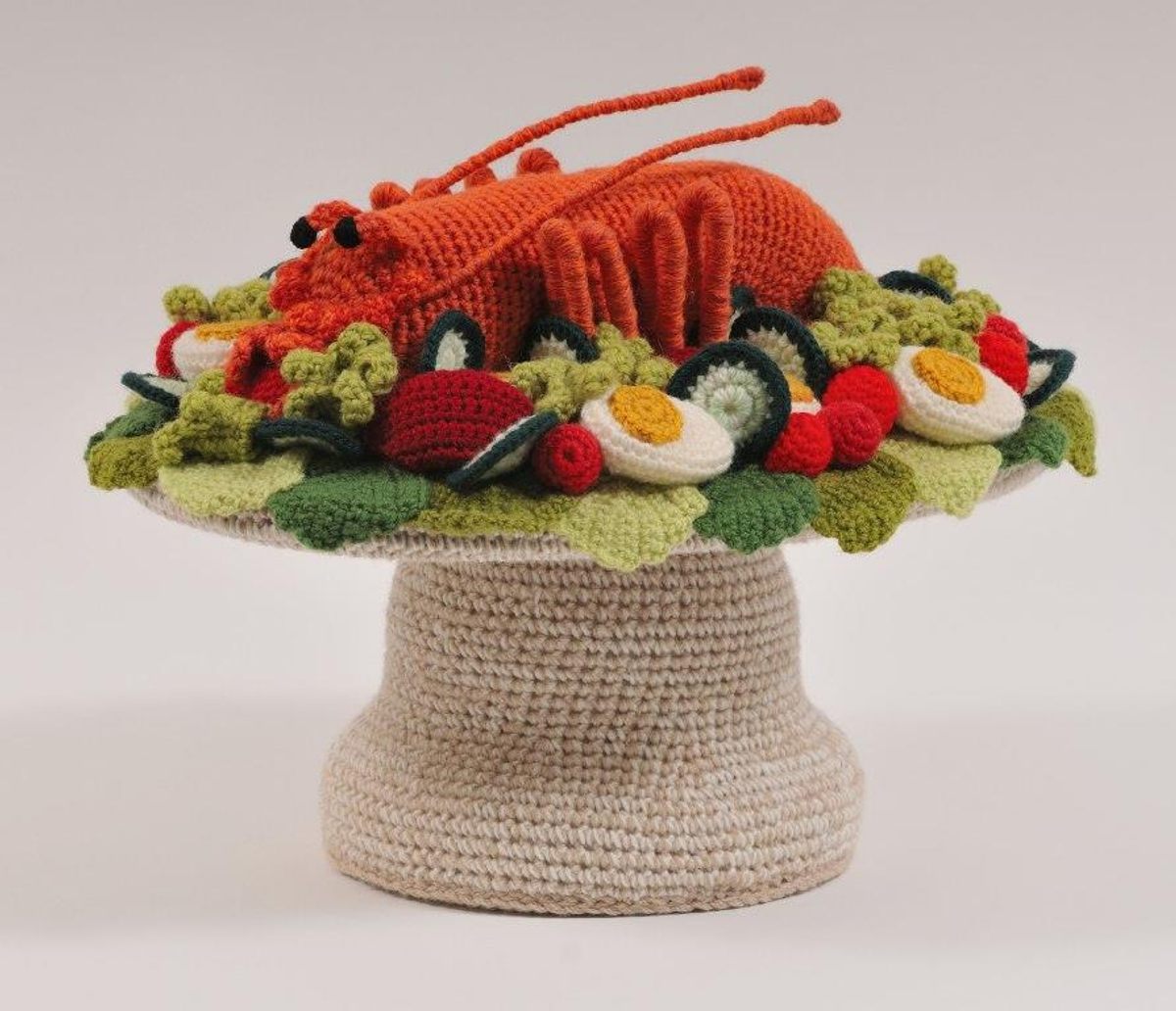 Smith uses wire to give his lobster its appendages.