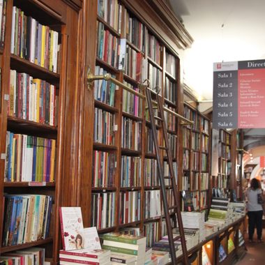 The interiors of the bookstore. 