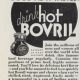 Advert “hot Bovril warms and cheers,” January 1935.
