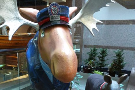 The Police Moose and sidekick 